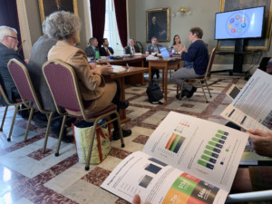 Vermont Sustainable Jobs Fund Executive Director Ellen Kahler addresses the Vermont House and Senate Agriculture Committees.