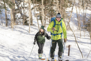 Angus McCusker and Holly Knox Skinning Backcountry in Brandon Gap, Vermont