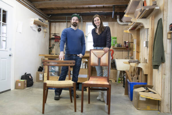 Jared Williams and Catherine Emil of Towards Nightfall Woodworking Vermont