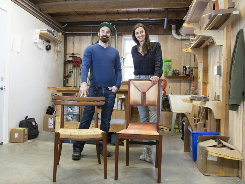 Jared Williams and Catherine Emil of Towards Nightfall Woodworking Vermont