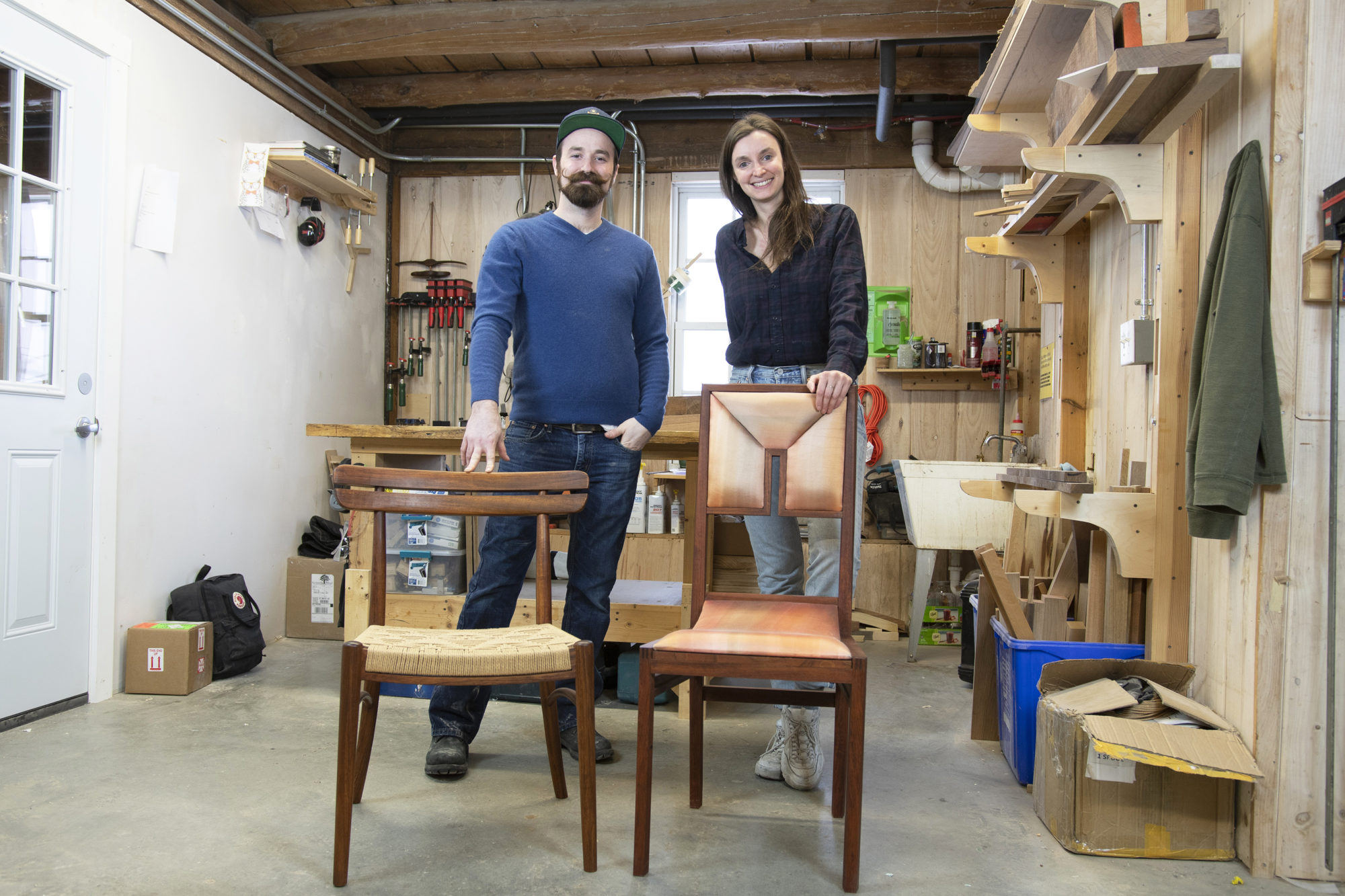 Jared Williams and Catherine Emil of Towards Nightfall Woodworking Vermont