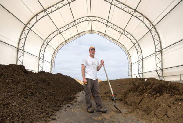 Brian Jerose, president and co-founder of Agrilab Technologies, built one of the first compost aeration and heat recovery systems in the U.S.