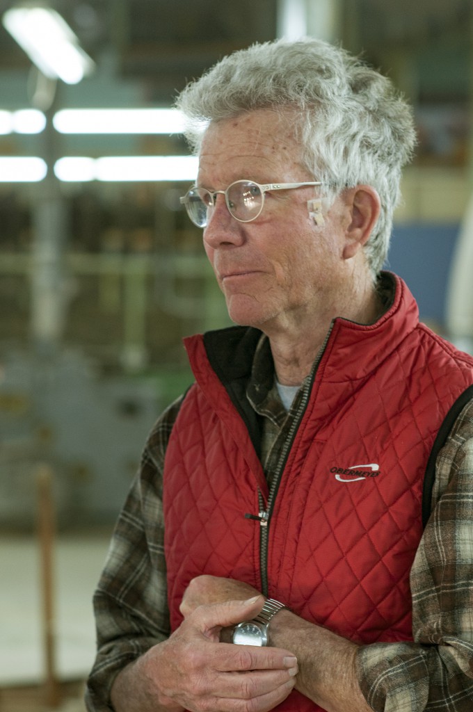 Malcom Cooper of J.K. Adams making PPE instead of cutting boards