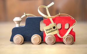 Handmade Wooden Train Ornament from Vermont Toy Company Maple Landmark