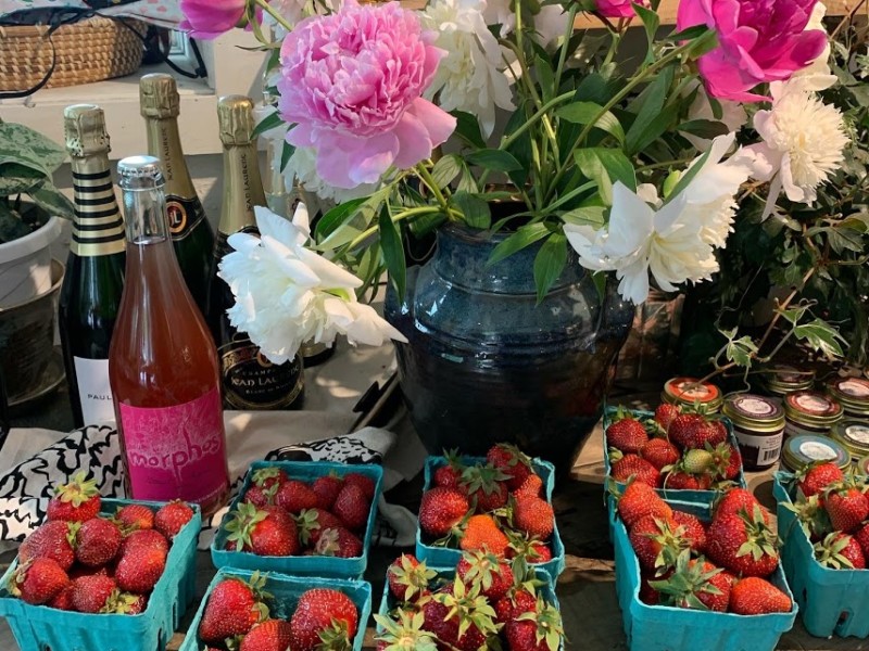 Local Vermont Strawberries at The Roots Farm Market in Middlesex, Vermont.