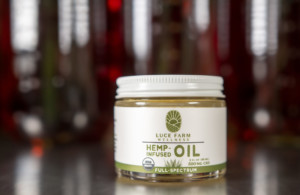 Luce Farm Wellness produces a variety of products, including hemp-infused oil. Photo by Erica Houskeeper.