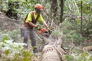 Brad Johnson works at a site in Northfield. Photo by Erica Houskeeper.