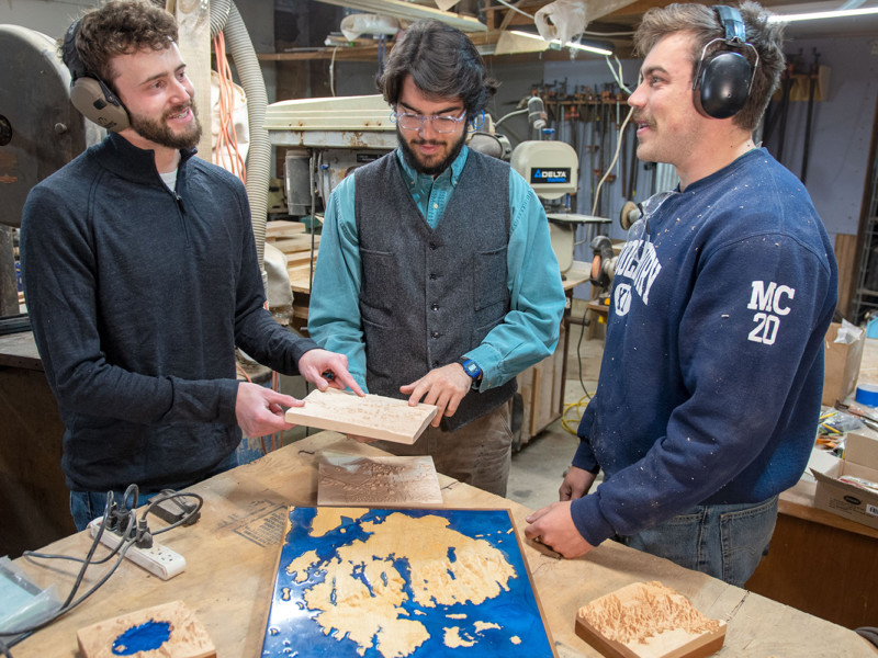 Co-founders Jacob Freedman, Alex Gemme and Nathaniel Klein graduated from Middlebury and launched Treeline Terrains in 2021. Photo by Erica Houskeeper.