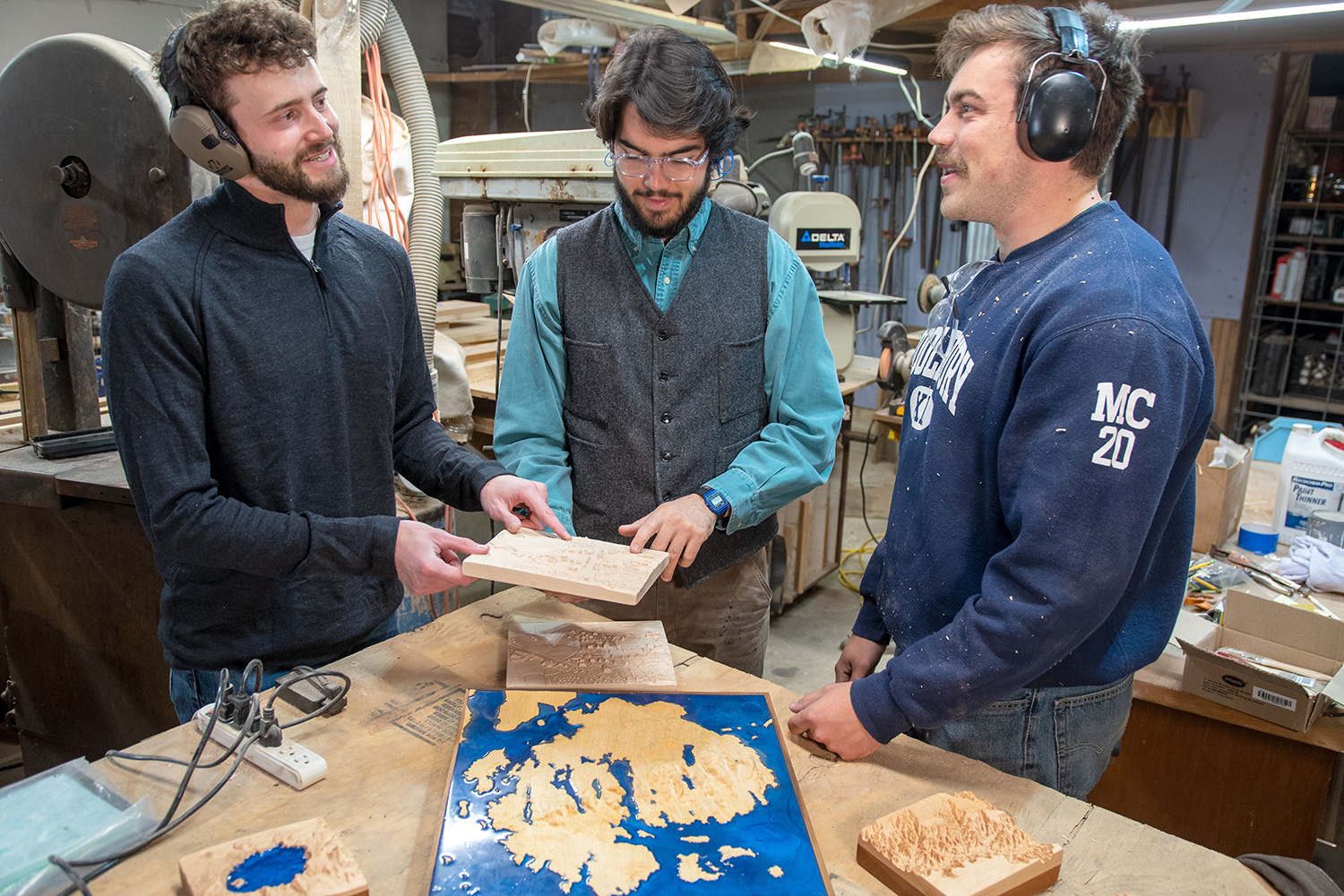 Co-founders Jacob Freedman, Alex Gemme and Nathaniel Klein graduated from Middlebury and launched Treeline Terrains in 2021. Photo by Erica Houskeeper.