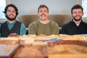 Co-founders Alex Gemme, Nathaniel Klein and Jacob Freedman graduated from Middlebury and launched Treeline Terrains in 2021. Photo by Erica Houskeeper.