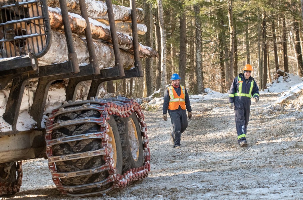 Long View mechanics Wyatt Blanchard and Paul Lang work together in Hanover Town Forest. One important component of co-founder Jack Bell’s vision is a focus on growing the business and providing employees with opportunities for career advancement. / Photo by Erica Houskeeper