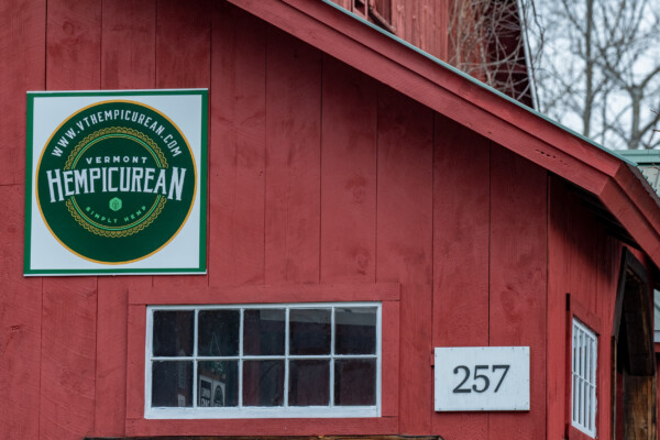 Signage at Vermont Hempicurean located on Route 9 in West Brattleboro. Photo by Erica Houskeeper.