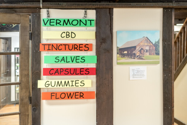 Signage at Vermont Hempicurean located on Route 9 in West Brattleboro. Photo by Erica Houskeeper.