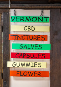 Signage at Vermont Hempicurean located on Route 9 in West Brattleboro. Photo by Erica Houskeeper.
