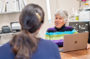 VSJF business coach Jean Kisser meets with Babette’s Table owners Ericka Lynch and Julie Morton in April. Photo by Erica Houskeeper.
