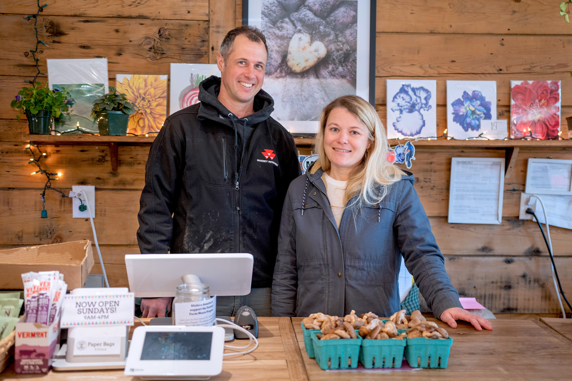 Karin Bellemare and her husband, Jon Wagner, moved to Vermont in 2013 and started Bear Roots Farm in Barre. They opened The Roots Farm Market in 2019. Photo by Erica Houskeeper.