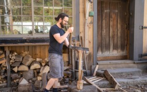 George Sawyer adheres to traditional techniques and uses hand tools to build Windsor chairs renowned for their exceptional strength and delicacy. Photo by Erica Houskeeper.