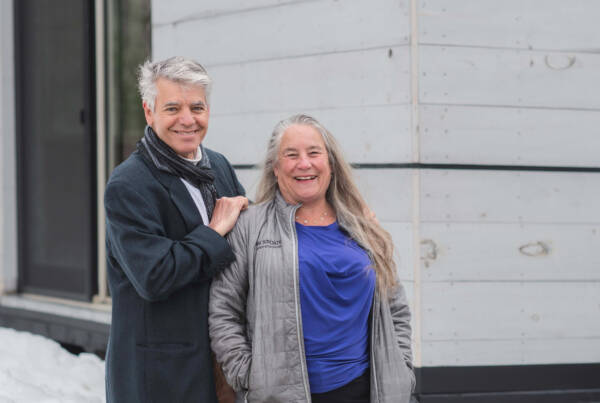 Julie Lineberger and her husband Joseph Cincotta. Julie is the CEO and owner of LineSync Architecture in Wilmington. Joseph is the principal architect. They began to conceptualize a personal accessible dwelling (PAD) that could be temporarily attached to a “host” home following a spinal cord injury. Photo by Erica Houskeeper.
