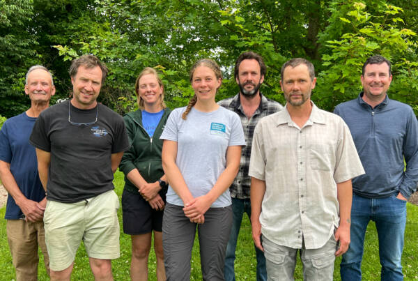 Graduates of the inaugural Tools of the Trade program, from left: Bill Chidsey, Eric Solsaa, Hannah Bush, Sarah Gilbert, Thomas Halpin, David Bailey, and Joe Maheux. Photo by Kelly Nottermann.