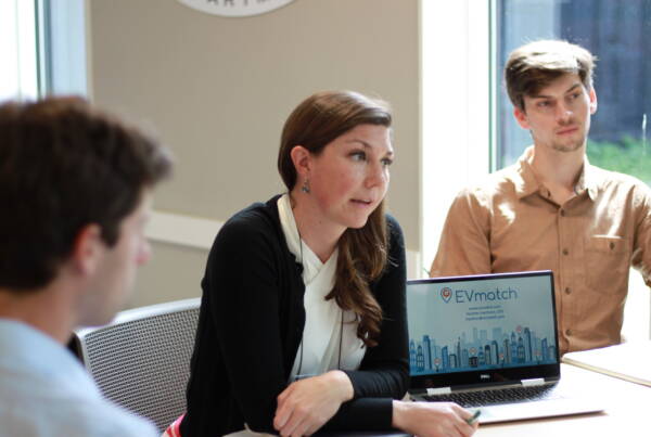 2019 Alumni EVmatch secures a 2026 pilot with Burlington Electric Department to advance EV charging solutions for multifamily properties. Photo by Kelly Nottermann.
