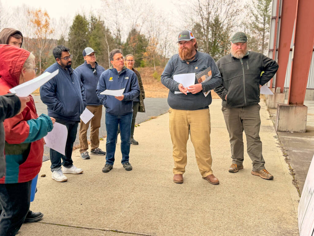 The 2025 Forest Business Accelerator cohort takes a tour of PK Wood Pellet. Photo by Kelly Nottermann.